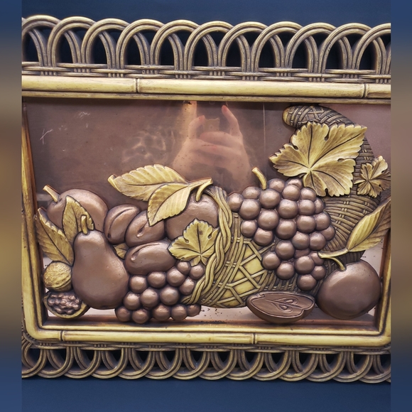 Vintage Dart Coppercraft Cornucopia Fruit Basket Wall Hanging Unique MCM Decor - Picture 12 of 16